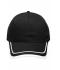 Unisex 6 Panel Piping Cap Black/white 7734