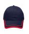 Unisex 6 Panel Piping Cap Navy/red 7734