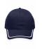 Unisex 6 Panel Piping Cap Navy/white 7734