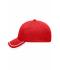 Unisex 6 Panel Piping Cap Red/white 7734