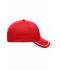 Unisex 6 Panel Piping Cap Red/white 7734