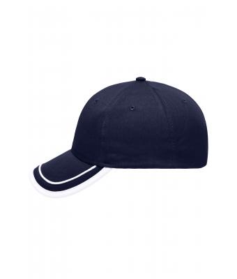 Unisex 6 Panel Piping Cap Navy/wit 7734