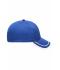 Unisex 6 Panel Piping Cap Royal/wit 7734