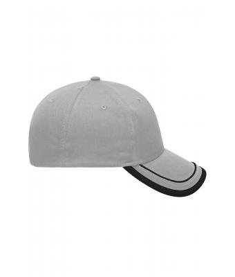 Unisex 6 Panel Piping Cap Grijs/zwart 7734