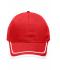 Unisex 6 Panel Piping Cap Rood/wit 7734
