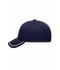 Unisexe Casquette 6 panneaux 100 % coton brossé Marine/blanc 7734
