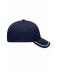 Unisexe Casquette 6 panneaux 100 % coton brossé Marine/blanc 7734