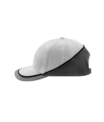 Unisex 6 Panel Turbo Piping Cap Light-grey/dark-grey/black 7739