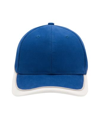 Unisex 6 Panel Turbo Piping Cap Royal/white/light-grey 7739