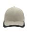 Unisex 6 Panel Turbo Piping Cap Beige/zwart/donkergrijs 7739