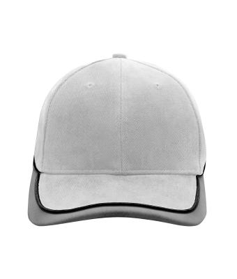 Unisex 6 Panel Turbo Piping Cap Lichtgrijs/donkergrijs/zwart 7739