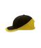 Unisex 6 Panel Turbo Piping Cap Zwart/goudgeel/lichtgrijs 7739