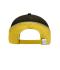 Unisex 6 Panel Turbo Piping Cap Zwart/goudgeel/lichtgrijs 7739
