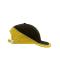 Unisexe Casquette 6 panneaux avec inserts et passepoil Noir/jaune-d'or/gris-clair 7739