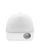 Unisex 5 Panel Flat Peak Cap White 7741