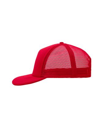 Unisex 5 Panel Flat Peak Cap Red 7741