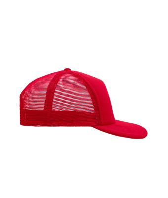 Unisex 5 Panel Flat Peak Cap Red 7741
