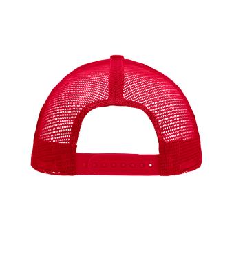 Unisex 5 Panel Flat Peak Cap Red 7741