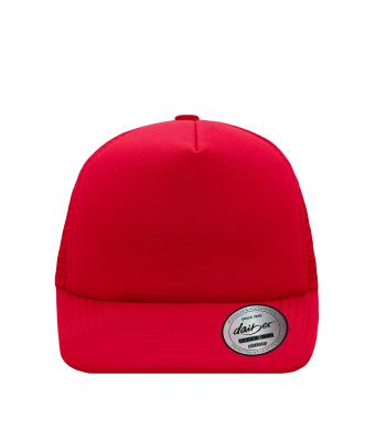 Unisex 5 Panel Flat Peak Cap Red 7741