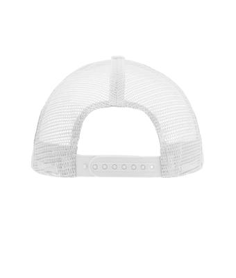 Unisex 5 Panel Flat Peak Cap White 7741