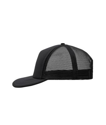 Unisex 5 Panel Flat Peak Cap Zwart 7741