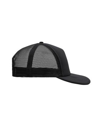 Unisex 5 Panel Flat Peak Cap Zwart 7741