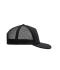 Unisex 5 Panel Flat Peak Cap Zwart 7741