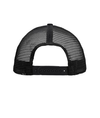 Unisex 5 Panel Flat Peak Cap Zwart 7741