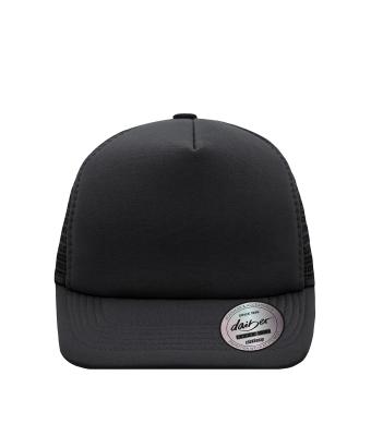 Unisex 5 Panel Flat Peak Cap Zwart 7741