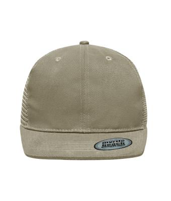 Unisex 6 Panel Flat Peak Cap Khaki 7742