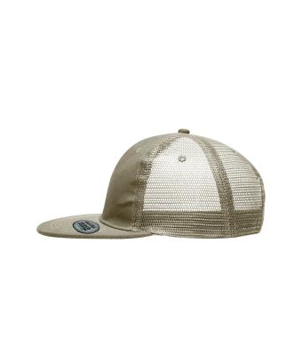 Unisex 6 Panel Flat Peak Cap Khaki 7742