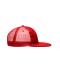 Unisex 6 Panel Flat Peak Cap Red 7742