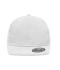Unisex 6 Panel Flat Peak Cap White 7742