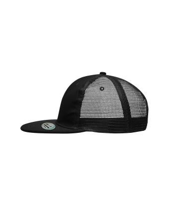 Unisex 6 Panel Flat Peak Cap Black 7742