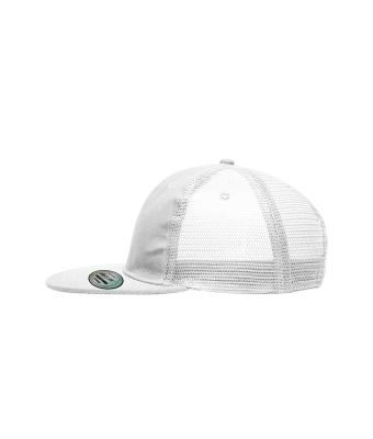Unisex 6 Panel Flat Peak Cap White 7742