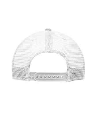 Unisex 6 Panel Flat Peak Cap White 7742