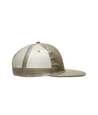 Unisexe Casquette 6 panneaux visière plate Kaki 7742