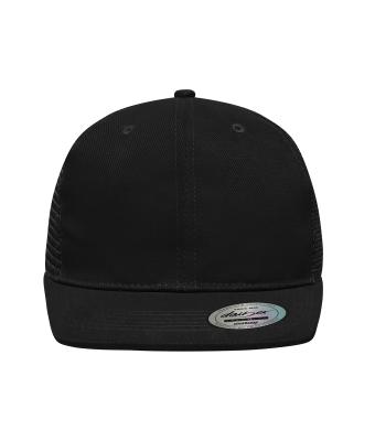 Unisexe Casquette 6 panneaux visière plate Noir 7742