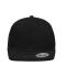Unisexe Casquette 6 panneaux visière plate Noir 7742