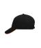 Unisex 5 Panel Sandwich Cap Black/orange 7759