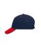 Unisex 5 Panel Sandwich Cap Navy/rood/navy 7759