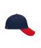 Unisex 5 Panel Sandwich Cap Navy/rood/navy 7759