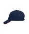 Unisex 5 Panel Sandwich Cap Navy/rood 7759