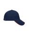 Unisex 5 Panel Sandwich Cap Navy/rood 7759