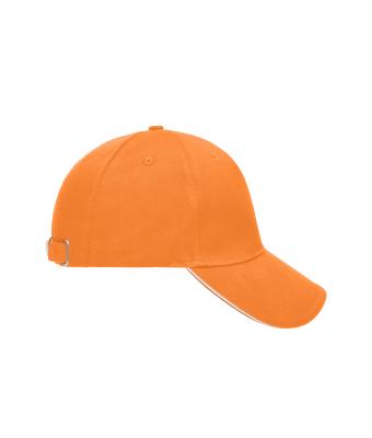 Unisex 5 Panel Sandwich Cap Oranje/wit 7759