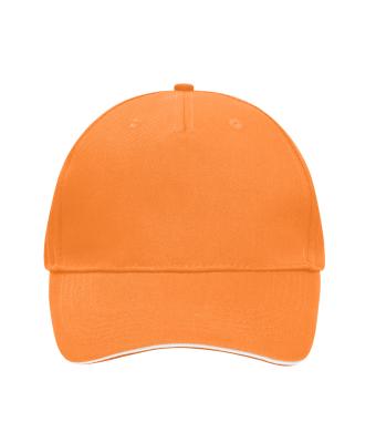 Unisex 5 Panel Sandwich Cap Oranje/wit 7759