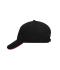 Unisex 5 Panel Sandwich Cap Zwart/rood 7759