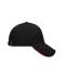 Unisex 5 Panel Sandwich Cap Zwart/rood 7759