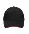 Unisex 5 Panel Sandwich Cap Zwart/rood 7759