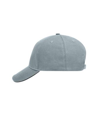 Unisex 5 Panel Sandwich Cap Lichtgrijs/zwart 7759